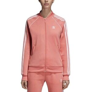 Adidas Originals Womens Track Jacket Size Small Peach Coral Full Zip Activewear